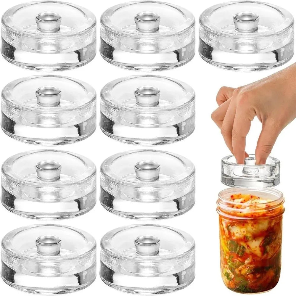 Glass Fermentation Weights and Lid Set, Mason Jar Fermenting Kit, Kitchen Pickling Tools