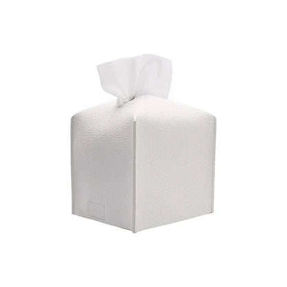 Tissue Box Cover, Leather Tissue Holder, PU Facial Tissue Case for the Living Room