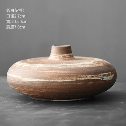 Black Terracotta Vase, Matte Ceramic Flower Vase, Modern Mantel and Console Decor