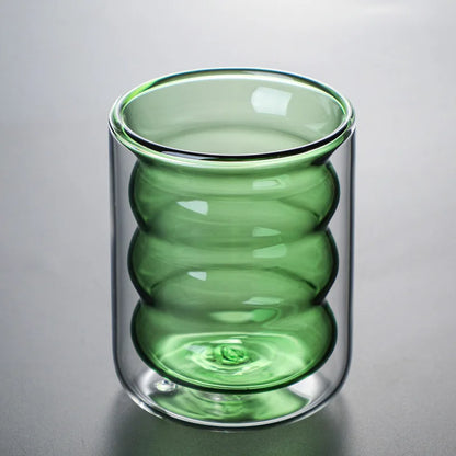 Double Wall Glass Cup, Insulated Coffee Mug, Borosilicate Glassware for Tea and Latte