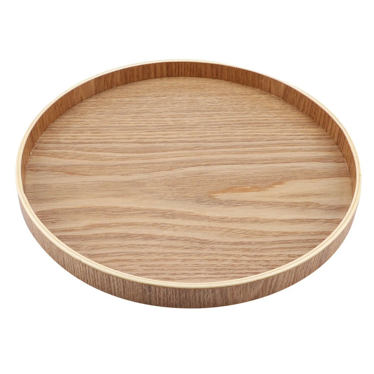 Round Wooden Serving Tray, Breakfast Tray, Wooden Tray for Kitchen and Dining