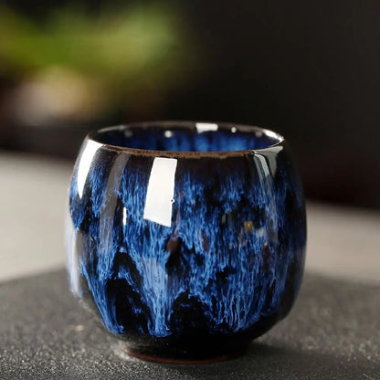 Kiln Glazed Espresso Cup, Japanese Ceramic Tea Cup, Reactive Glaze Ceramic Mug