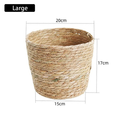 Rattan Planter Basket, Woven Plant Pot Cover, Natural Basket for Indoor Plants