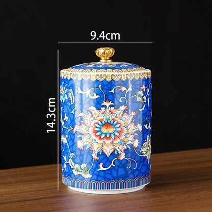 European Ceramic Storage Jar, Kitchen Canister with Lid, Pantry Storage Container