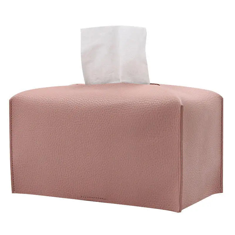 Tissue Box Cover, Leather Tissue Holder, PU Facial Tissue Case for the Living Room