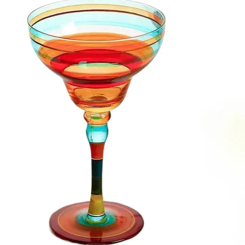Cocktail Glasses Set, Colored Coupe Glassware, Barware for Home Entertaining
