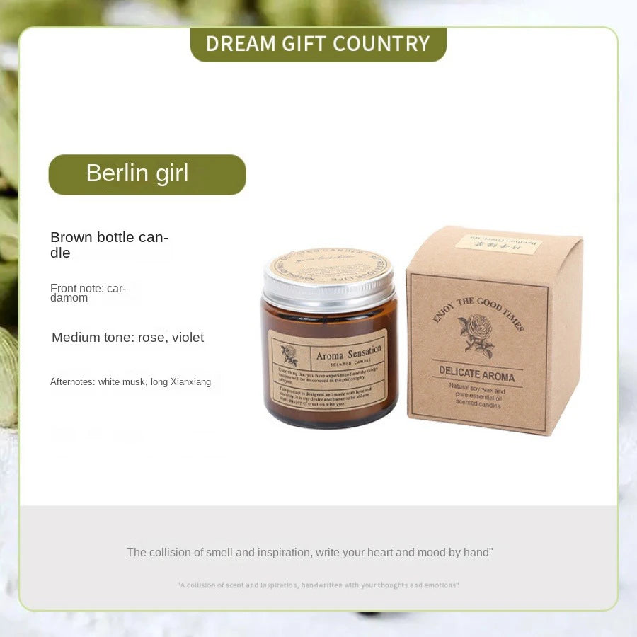 Aromatherapy Candle, Scented Glass Jar Candle, Slow Burning Home Fragrance