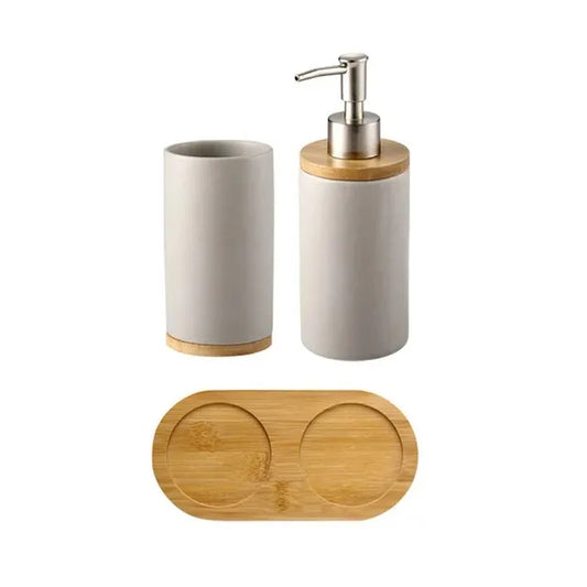 Ceramic Bathroom Accessories Set, Vanity Countertop Set, Soap Dispenser and Tumbler
