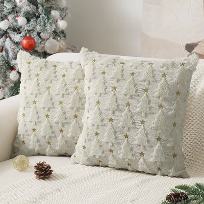 Christmas Knitted Cushion Cover, Festive Throw Pillow Case, Holiday Sofa Accent