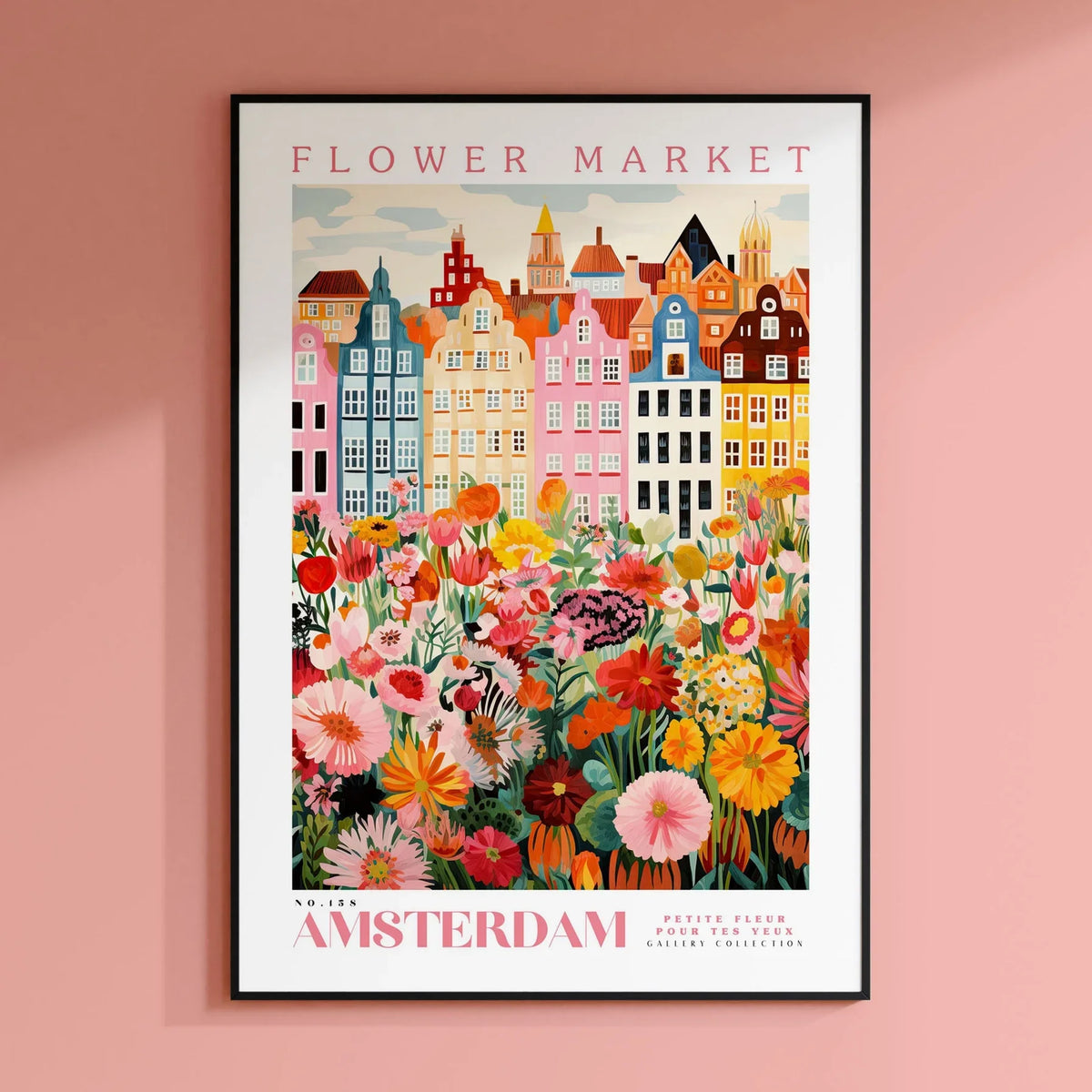 Amsterdam Flower Market Print, Floral Wall Art Poster, Botanical Decor for Living Room