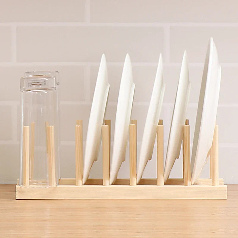 Bamboo Dish Drain Rack, Dish Drying Rack, Countertop Organizer for the Kitchen Sink