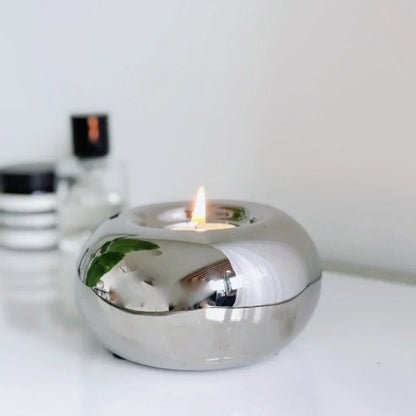 Circular Ceramic Candle Holder, Candlestick Stand, Minimalist Table Centerpiece