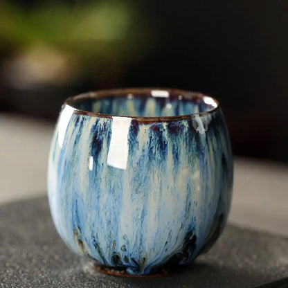 Kiln Glazed Espresso Cup, Japanese Ceramic Tea Cup, Reactive Glaze Ceramic Mug