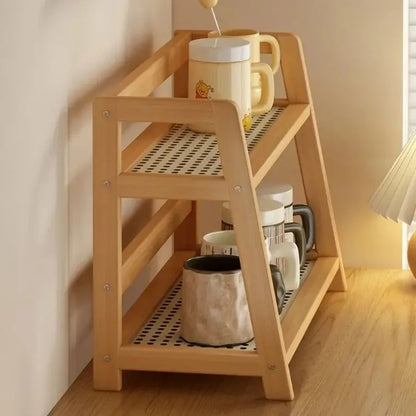 Bamboo Storage Rack, 2-Tier Shelf Organizer, Freestanding Kitchen and Bathroom Storage