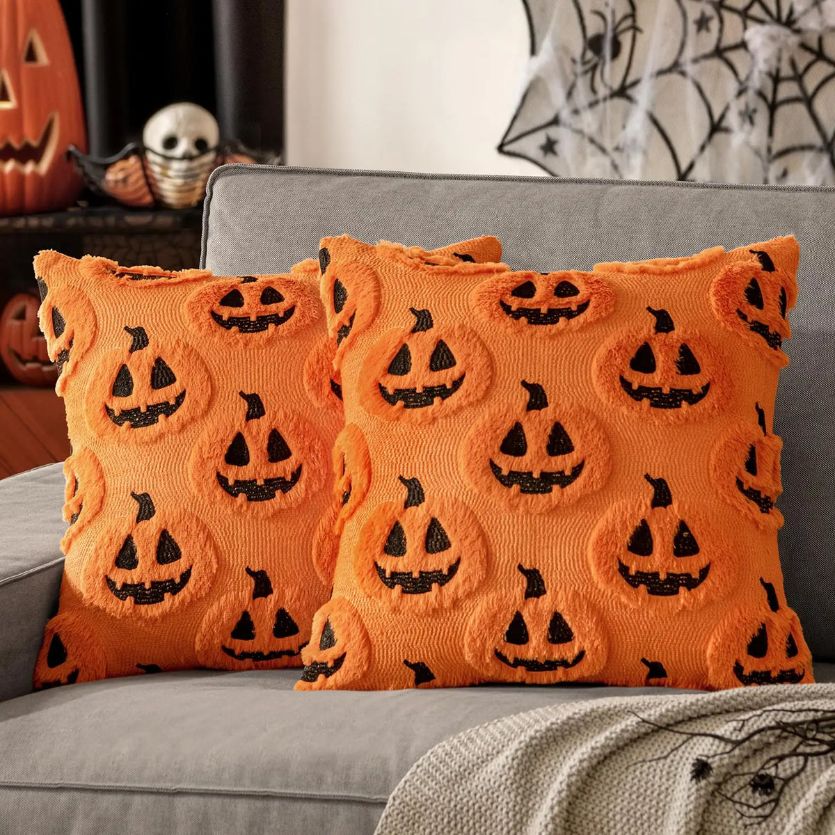 Seasonal Throw Pillow Covers, Faux Fur Cushion Cases, Autumn and Winter Sofa Accent