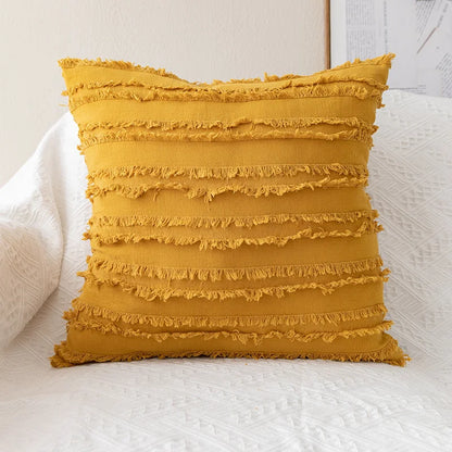 Floral Embroidered Cushion Cover, Throw Pillow Cover, Textured Accent for Sofa and Bed