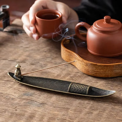Boat Incense Holder, Stick Incense Burner, Ash Catcher Tray for Desk and Shelf