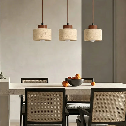 Wabi-Sabi Pendant Chandelier, Stone Ceiling Light, Textured Fixture for Bedside and Hall