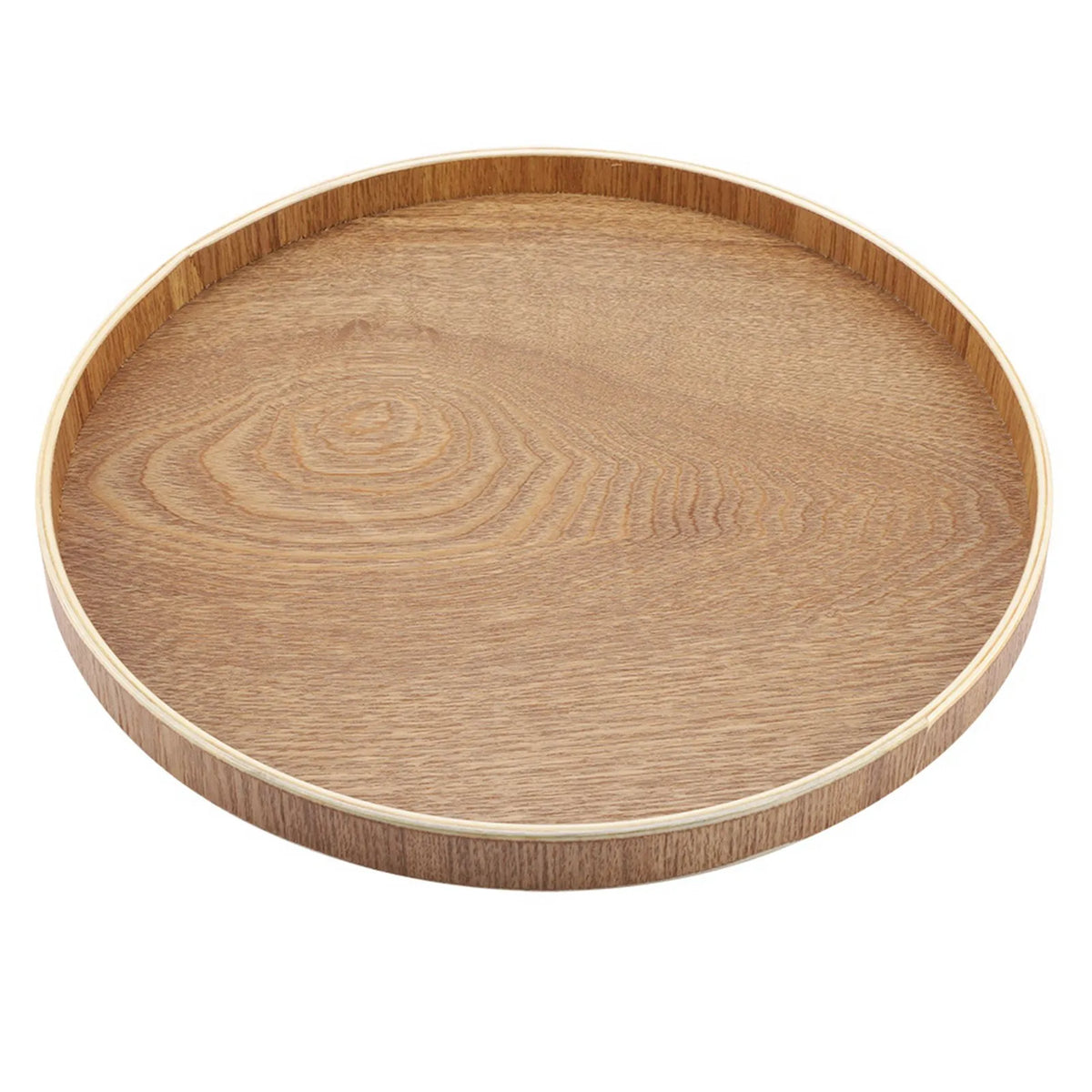 Round Wooden Serving Tray, Breakfast Tray, Wooden Tray for Kitchen and Dining