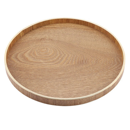 Round Wooden Serving Tray, Breakfast Tray, Wooden Tray for Kitchen and Dining