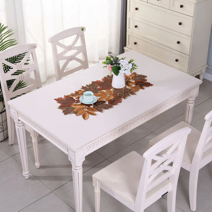 Autumn Maple Leaf Table Runner, Embroidered Fall Table Decor, Thanksgiving Dining Accent