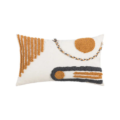 Bohemian Embroidered Cushion Cover, Boho Pillow Cover, Textured Accent for Sofa and Bed