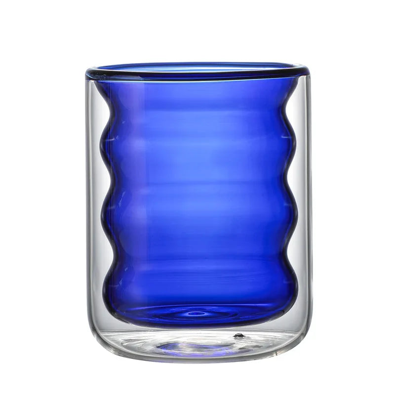 Double Wall Glass Cup, Insulated Coffee Mug, Borosilicate Glassware for Tea and Latte