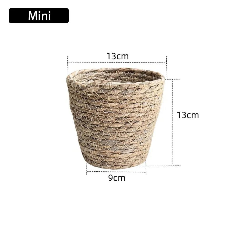 Rattan Planter Basket, Woven Plant Pot Cover, Natural Basket for Indoor Plants