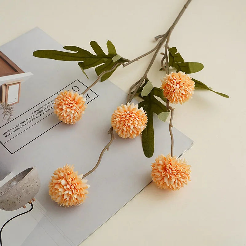 Artificial Autumn Chrysanthemum, Faux Flower Stems, Fall Table and Vase Decor