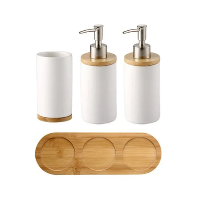 Ceramic Bathroom Accessories Set, Vanity Countertop Set, Soap Dispenser and Tumbler