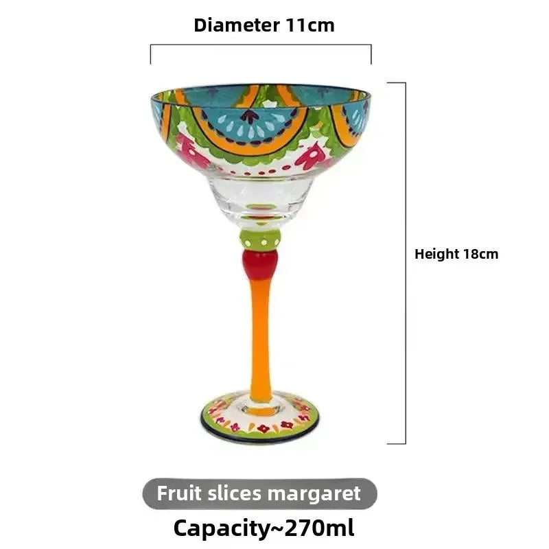 Cocktail Glasses Set, Colored Coupe Glassware, Barware for Home Entertaining