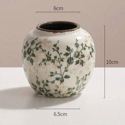 Crackle Glaze Ceramic Vase, Handmade Bohemian Flower Vase, Textured Table Decor