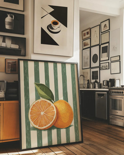 Orange Fruit Wall Art Print, Kitchen Poster, Citrus Botanical Decor for the Dining Room