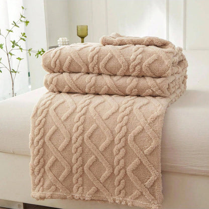 Coral Fleece Blanket, Soft Bed Throw, Lightweight Warm Bedding Cover for All Seasons