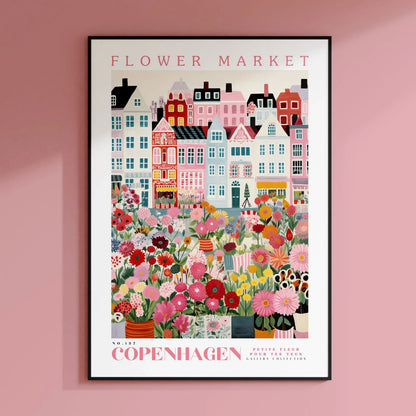 Amsterdam Flower Market Print, Floral Wall Art Poster, Botanical Decor for Living Room