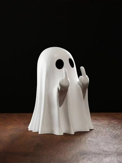 Small Ghost Statue Decoration, Novelty Figurine, Halloween Shelf and Mantel Accent
