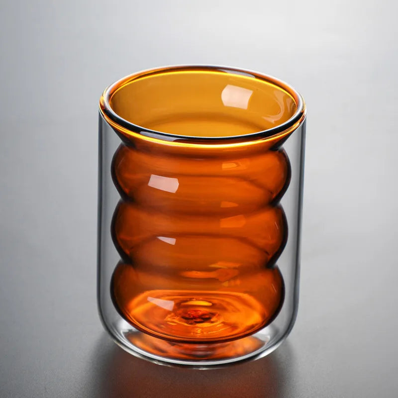 Double Wall Glass Cup, Insulated Coffee Mug, Borosilicate Glassware for Tea and Latte