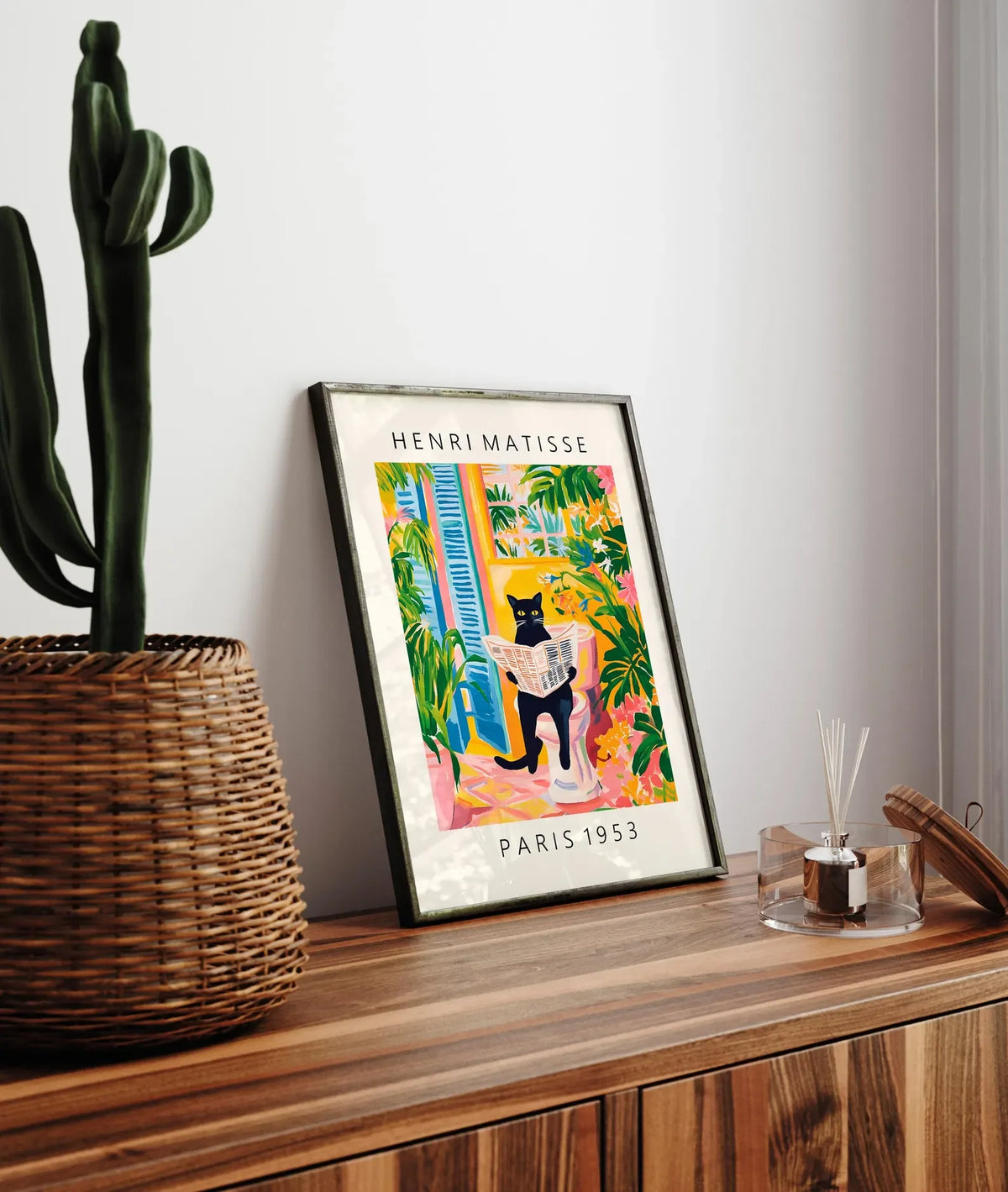 Black Cat Bathroom Wall Art Print, Funny Bathroom Poster, Powder Room Wall Decor
