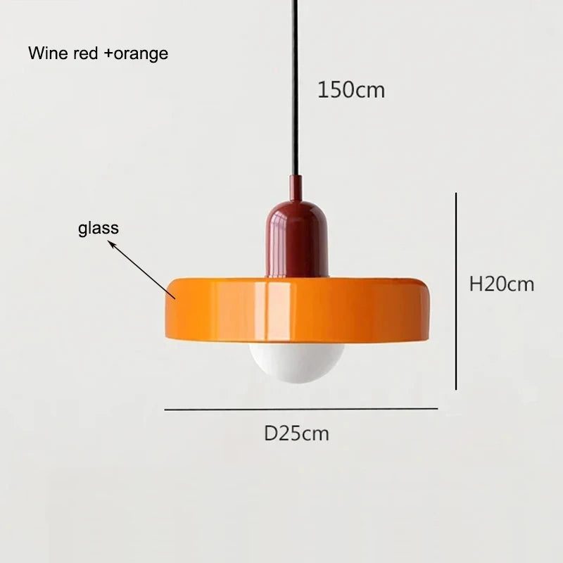 Bauhaus Glass Chandelier, Modern Dining Room Pendant Light, Nordic Ceiling Fixture