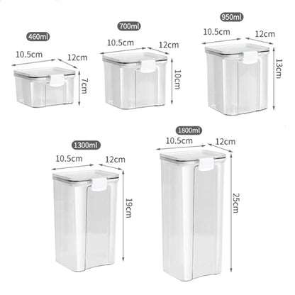 Sealed Kitchen Storage Jar Set, Airtight Canister Set, Stackable Pantry Containers