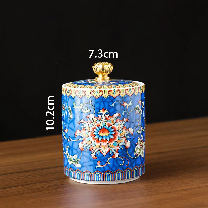 European Ceramic Storage Jar, Kitchen Canister with Lid, Pantry Storage Container