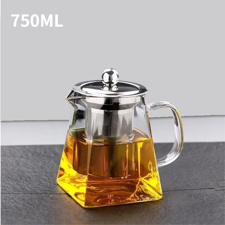 Glass Teapot with Infuser, Loose Leaf Tea Pot, Heat Resistant Borosilicate Server