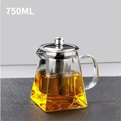 Glass Teapot with Infuser, Loose Leaf Tea Pot, Heat Resistant Borosilicate Server