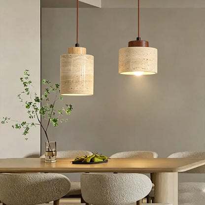 Wabi-Sabi Pendant Chandelier, Stone Ceiling Light, Textured Fixture for Bedside and Hall