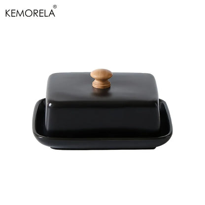 Ceramic Butter Dish with Lid, Covered Butter Keeper, Lidded Server for the Table