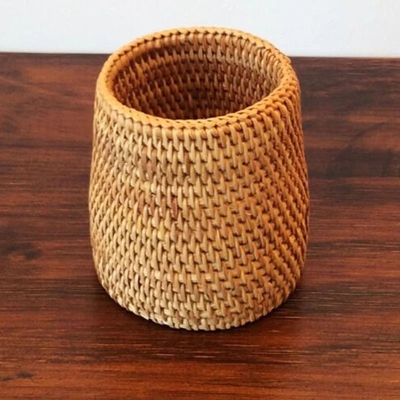 Rattan Cutlery Organizer Box, Woven Utensil Basket, Drawer Storage for the Kitchen