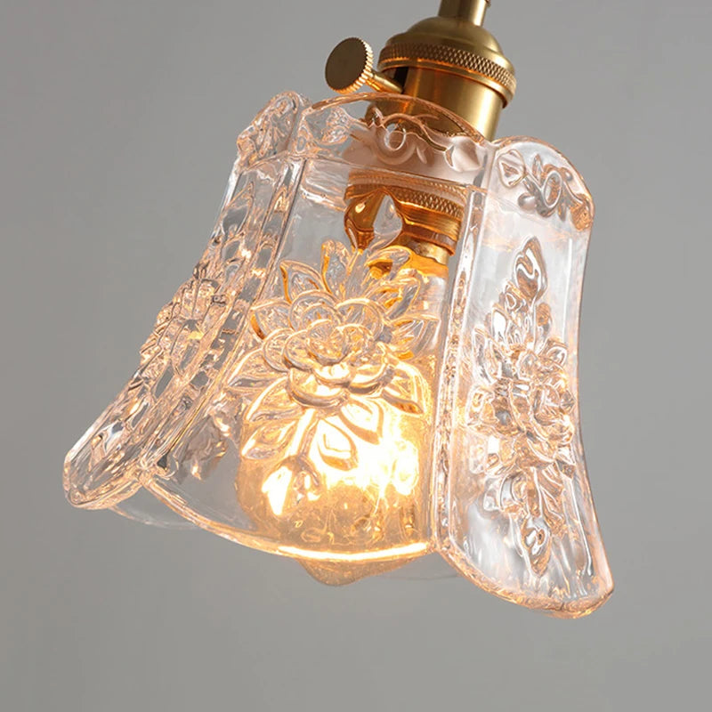 Nordic Flower Glass Pendant Light, Hanging Ceiling Lamp, Petal Shade for Kitchen Islands