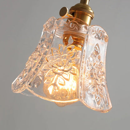 Nordic Flower Glass Pendant Light, Hanging Ceiling Lamp, Petal Shade for Kitchen Islands