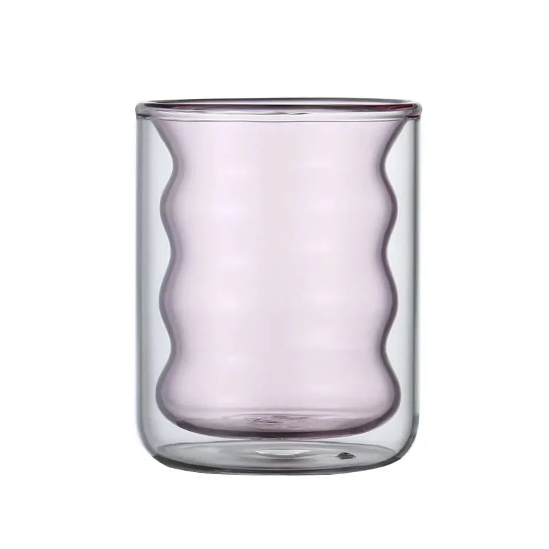 Double Wall Glass Cup, Insulated Coffee Mug, Borosilicate Glassware for Tea and Latte