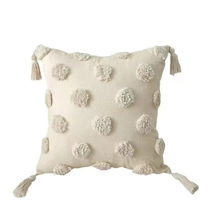 Bohemian Embroidered Cushion Cover, Boho Pillow Cover, Textured Accent for Sofa and Bed
